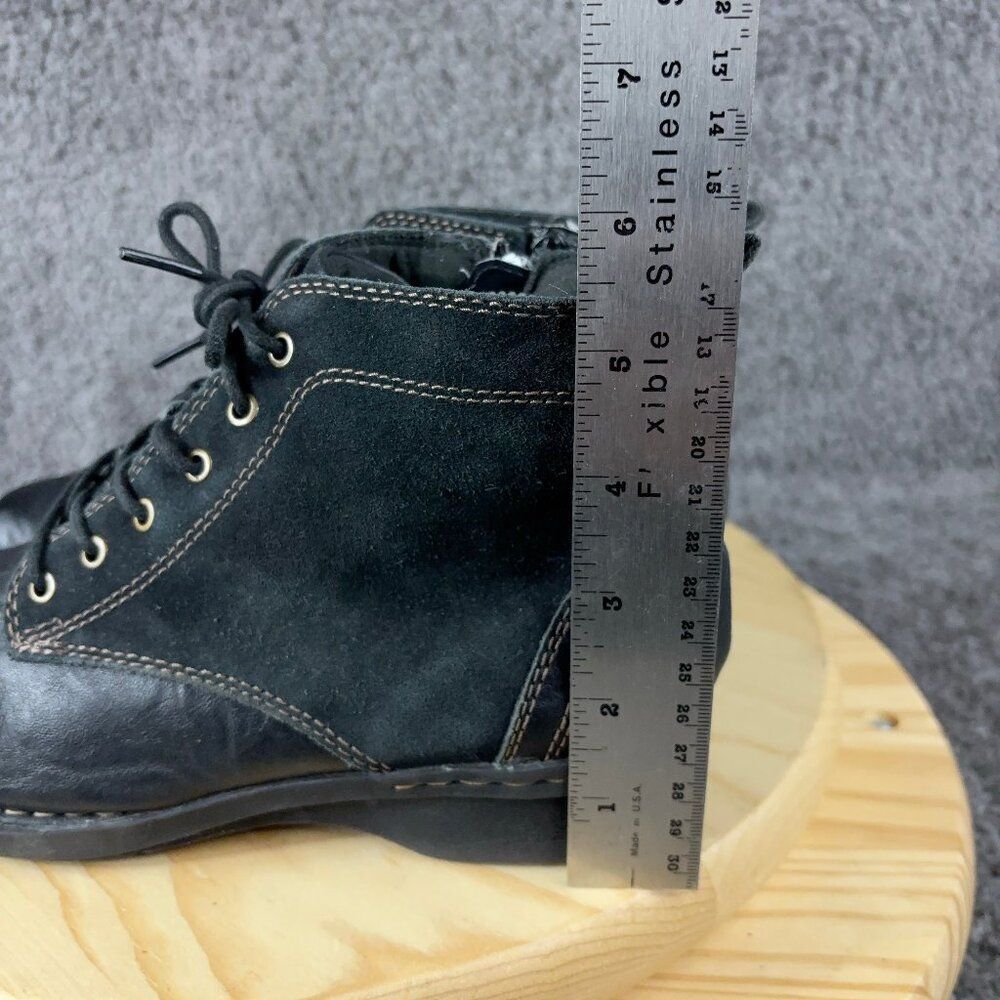 Clarks Whistle Watch Ankle Boots Womens Size 7.5 Black Cap Toe Lace Up Booties - Picture 6 of 9